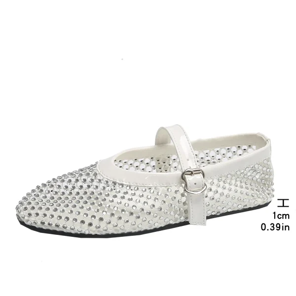 Crystal Mesh Mary Jane Flats