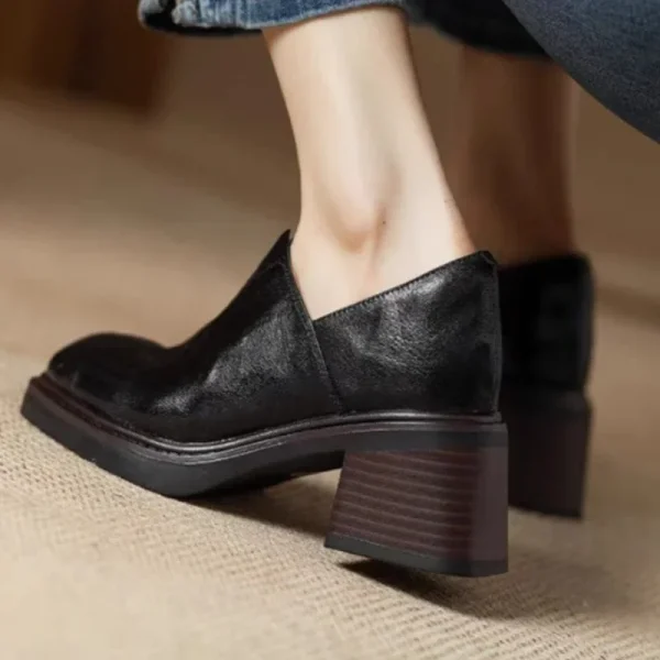 Soft Leather Wedge Mules Comfort Office - Image 4