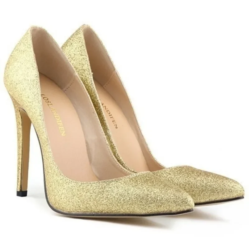 Gold Silver Sequin Stilettos 11cm Heels