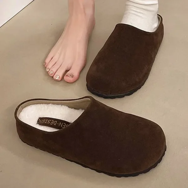 Women's Retro Suede Closed-Toe Clogs - Image 6