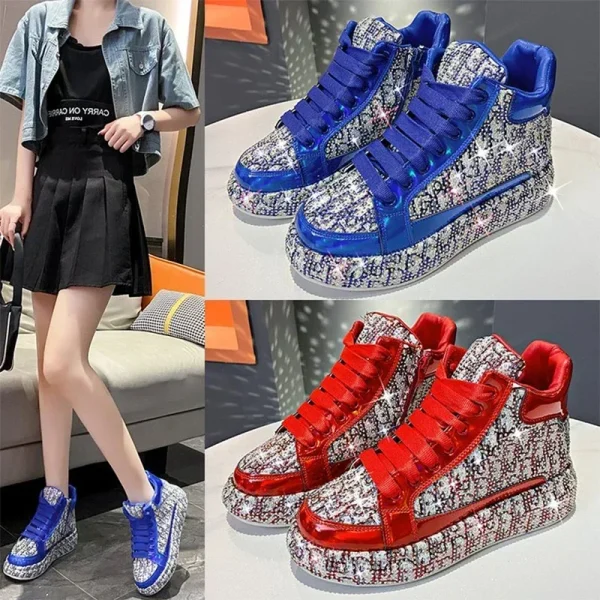 2025 Sparkling Diamond High-Top Sneakers - Image 6