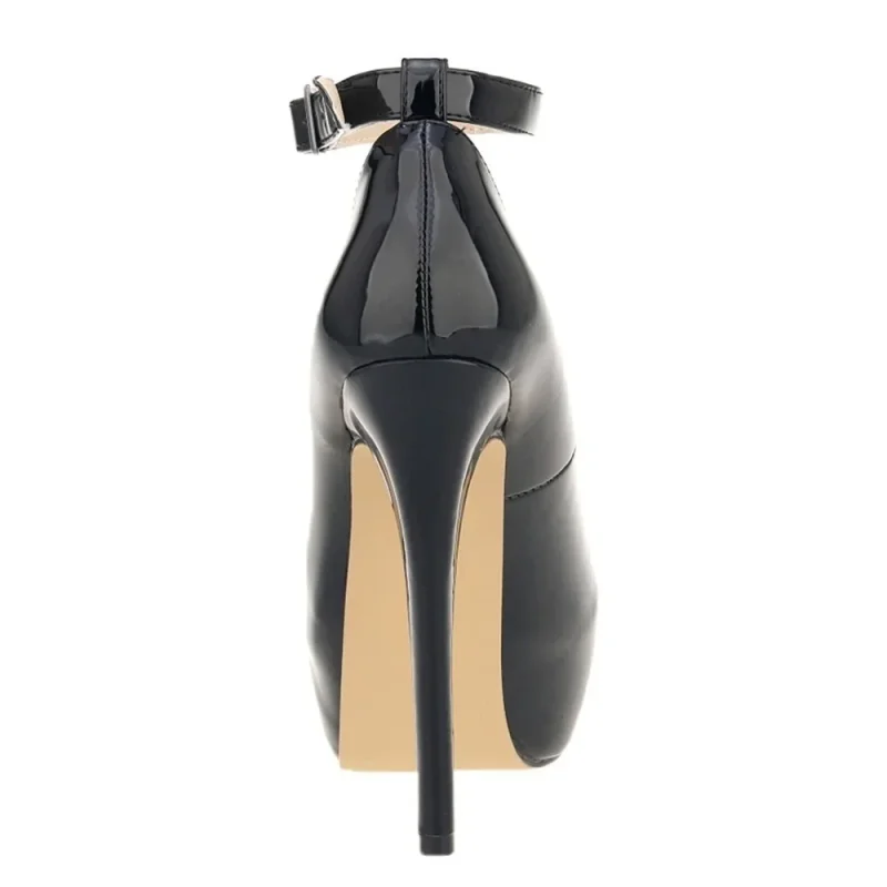 14cm Patent Leather Ankle Strap Pumps - Image 3