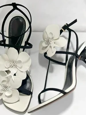 Flower Slingback Heels