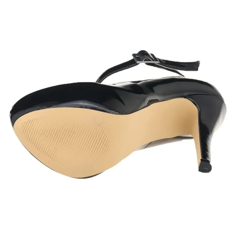 14cm Patent Leather Ankle Strap Pumps - Image 5