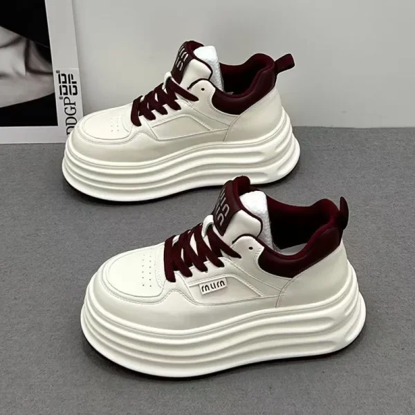 6cm Height Increase Leather Platform Sneakers - Image 4