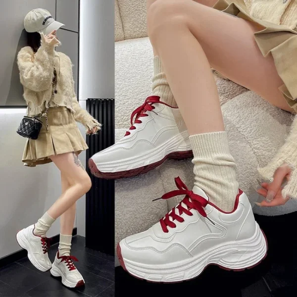 Retro Platform Lace-Up Sneakers - Image 2