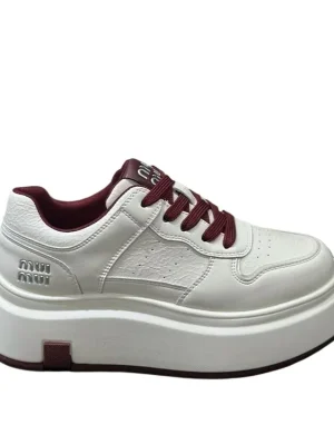 Soft Leather Thick-Soled Sneakers