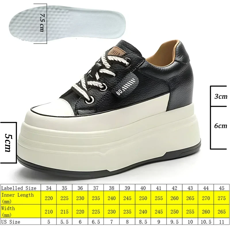 9cm Suede Leather Platform Sneakers - Image 2