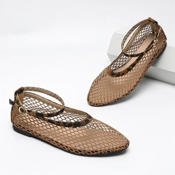 Mesh Mary Jane Flats Comfortable Soft Sole - Image 5