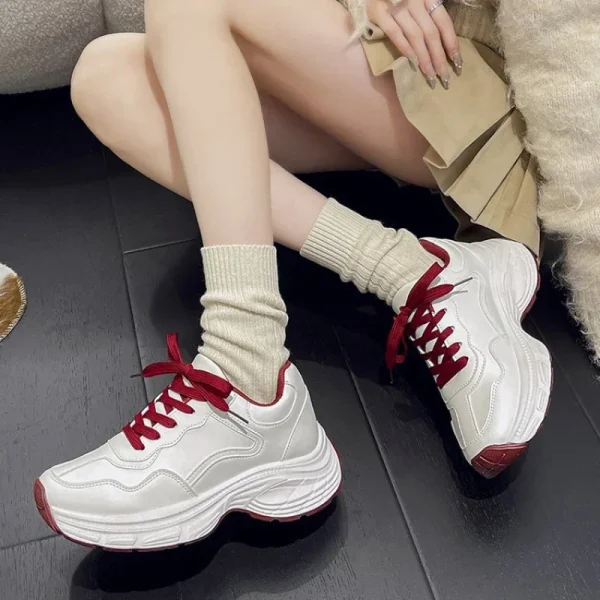 Retro Platform Lace-Up Sneakers - Image 3