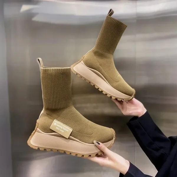 Platform Stretch Sock Boots - Image 4