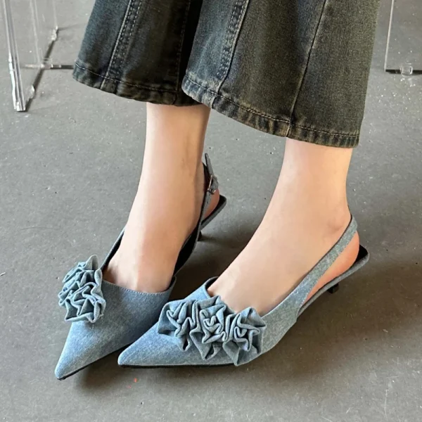 Flower Slingback Mules - Image 4