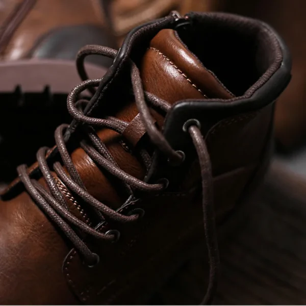 Leather High-Top Ankle Boots for Men - Image 5