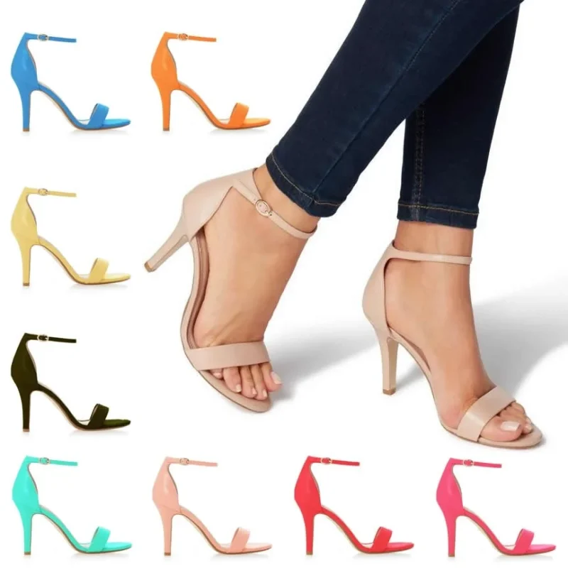 Sexy Open Toe Ankle Strap High Heels - Image 3