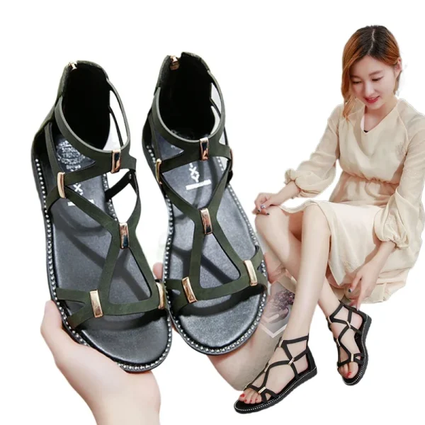 Spring Summer Hollow Flat Sandals