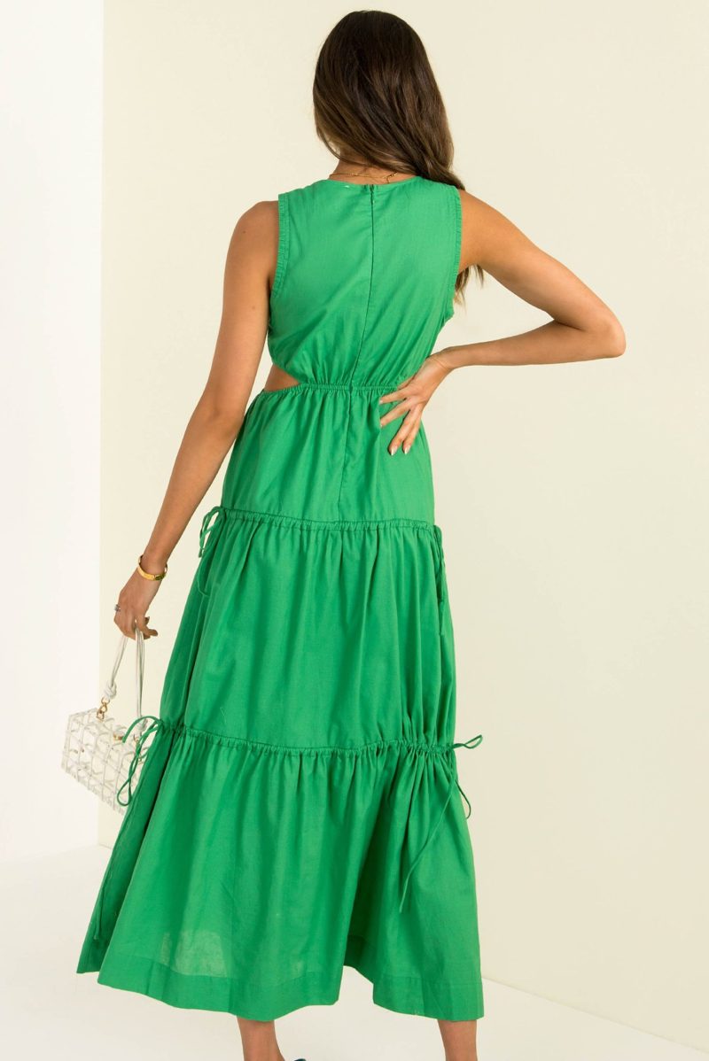 Women's Spring Lace-Up Drawstring Sexy Maxi Dress - Image 2