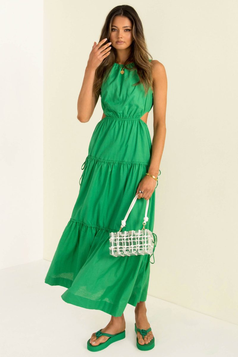 Women's Spring Lace-Up Drawstring Sexy Maxi Dress - Image 3