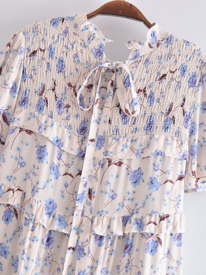 Summer Rayon Printed Tiered Dress – Mid-Length - Image 4