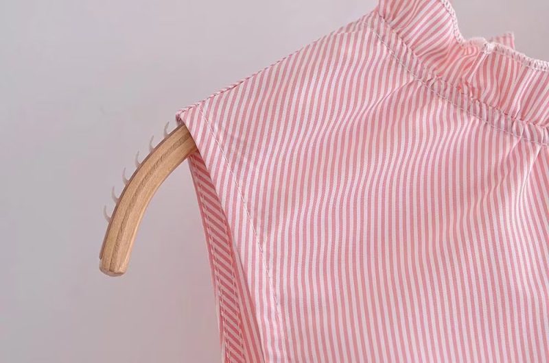 Elegant Striped Ruffled Backless Summer Dress - Image 3