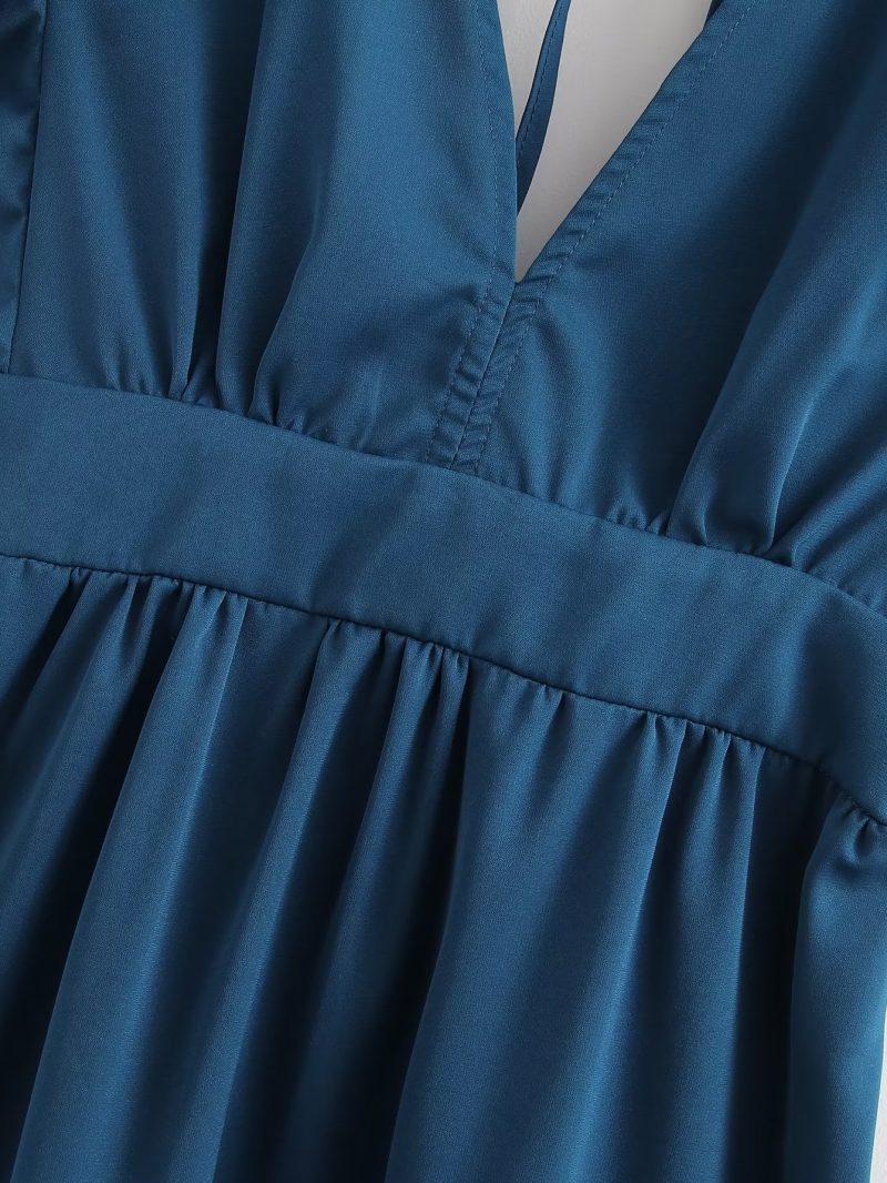 Women's Summer Ruffled Slim Waist A-Line Dress - Image 4