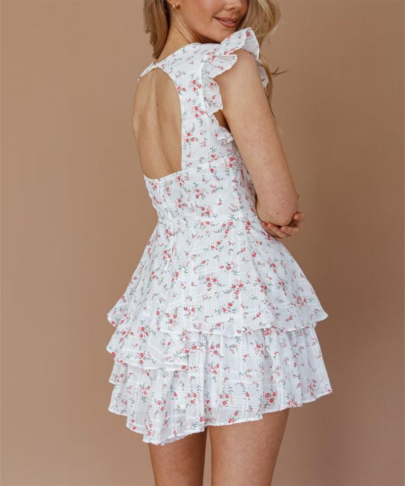 V-Neck Embroidery Stitching Summer Women’s Dress - Image 2