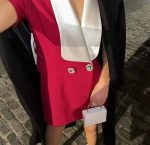 Winter Women's Suit Bow Decoration Dress