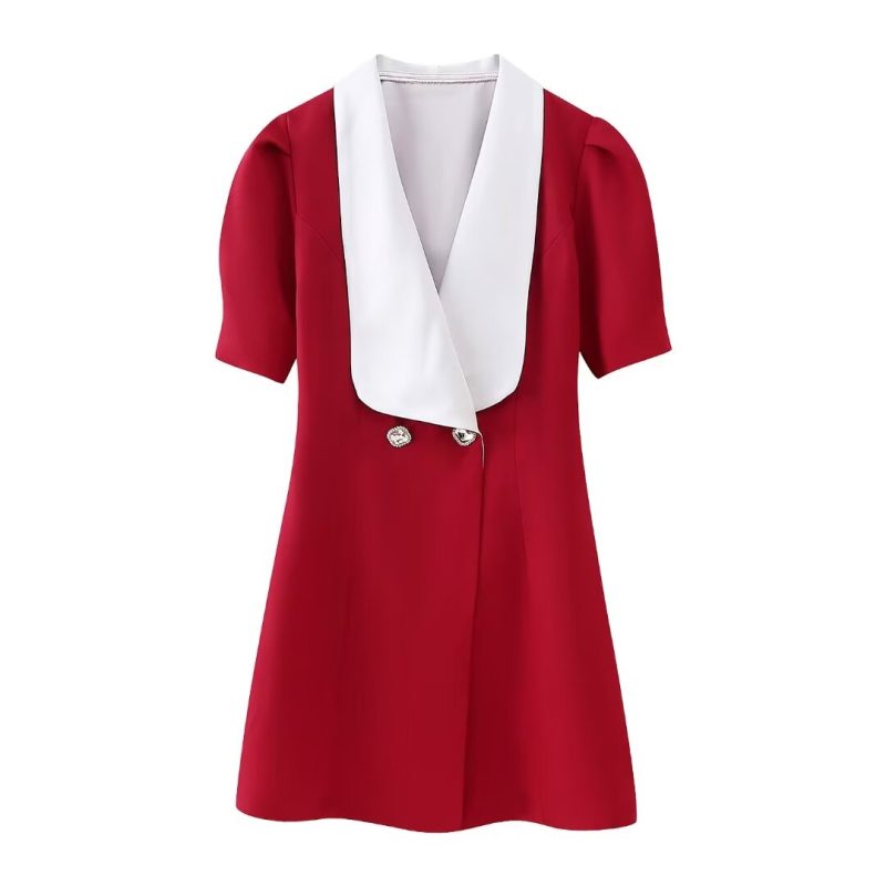 Winter Women's Suit Bow Decoration Dress - Image 2
