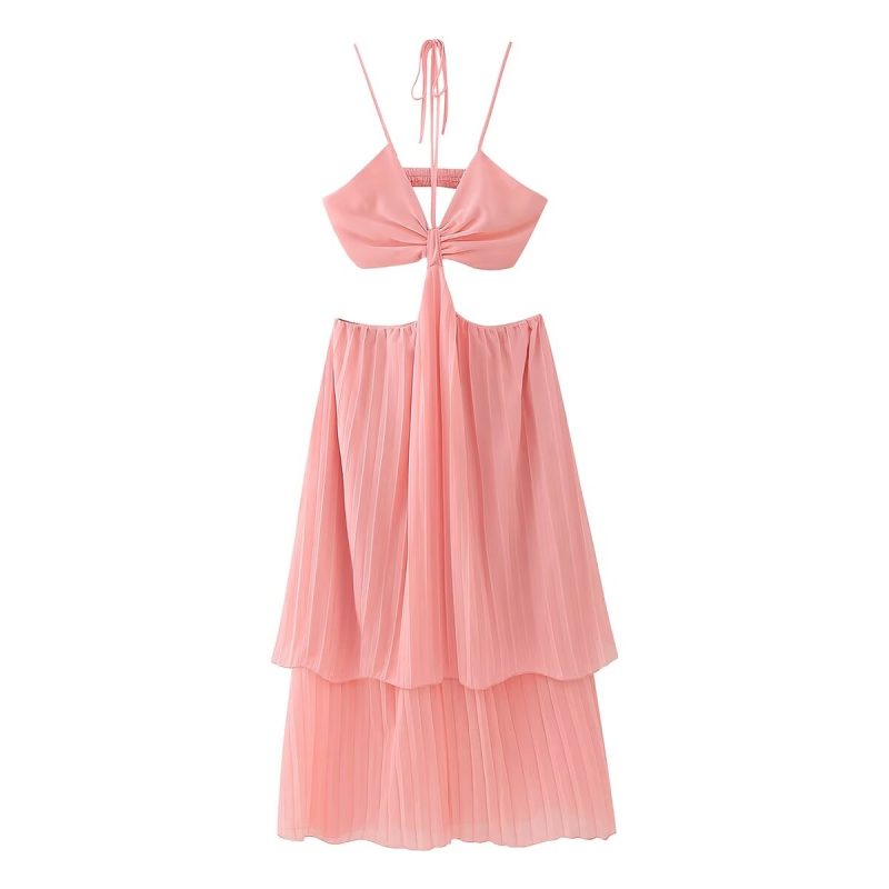 Summer Backless Pleated Chiffon Brazilian Sexy Dress