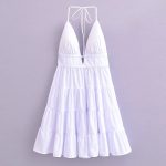Sexy Lace-Up Halter A-Version Cami Dress
