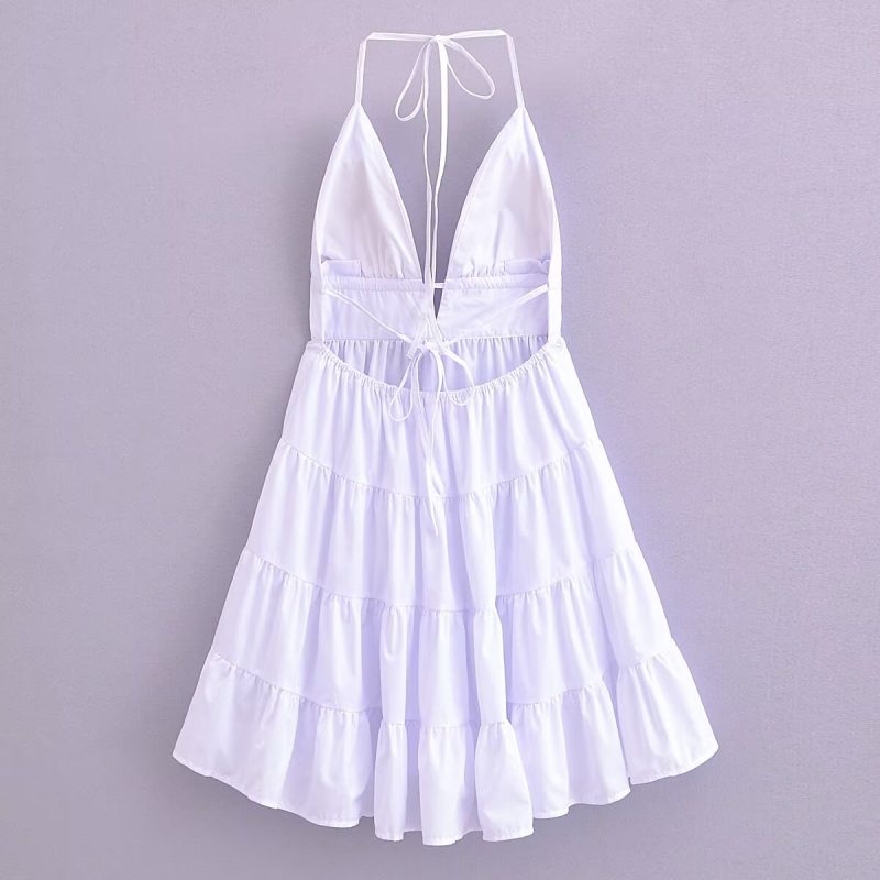 Sexy Lace-Up Halter A-Version Cami Dress - Image 2
