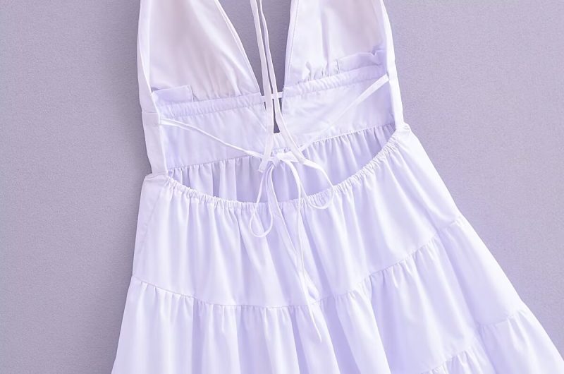 Sexy Lace-Up Halter A-Version Cami Dress - Image 3