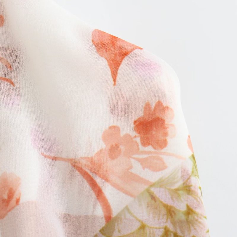 Elegant French Translucent Stitch Printed Dress - Image 2