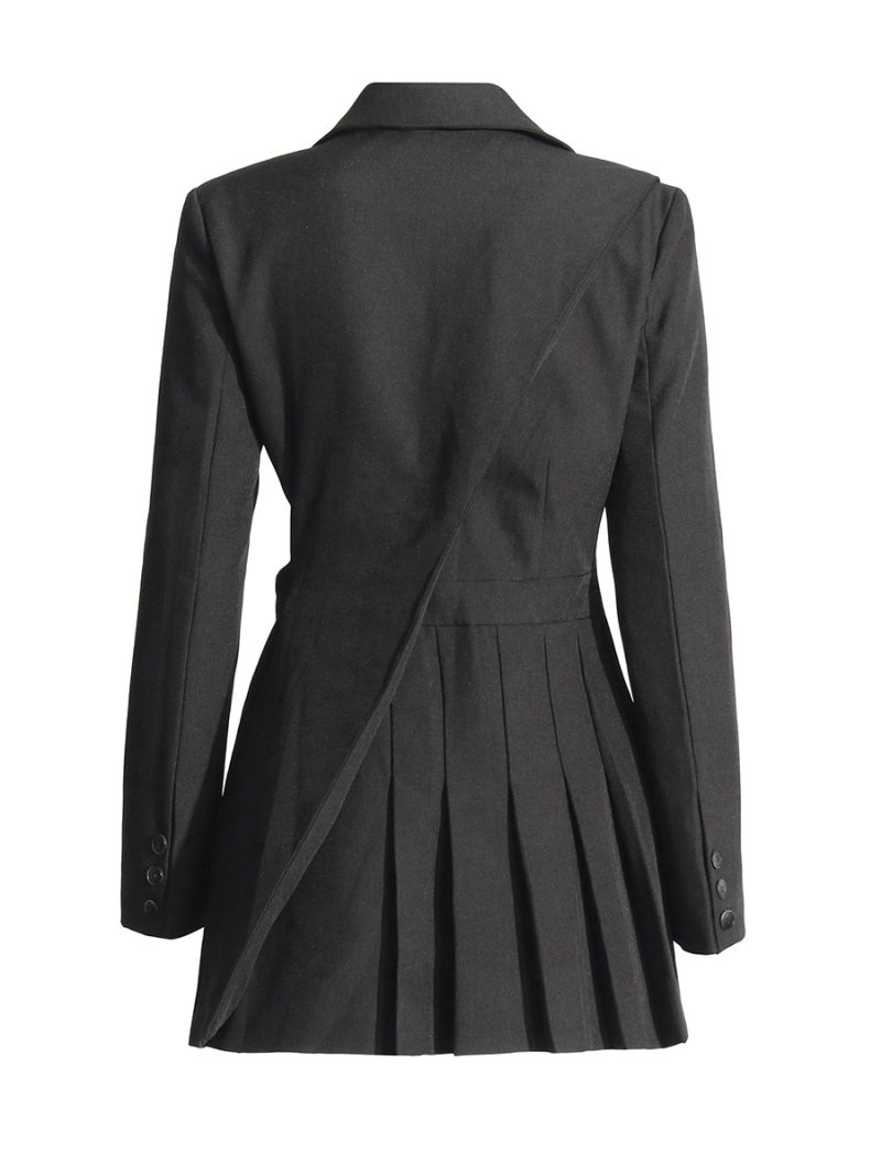 Summer V-Neck Asymmetric Hollow Out Pleated Dress - Image 2