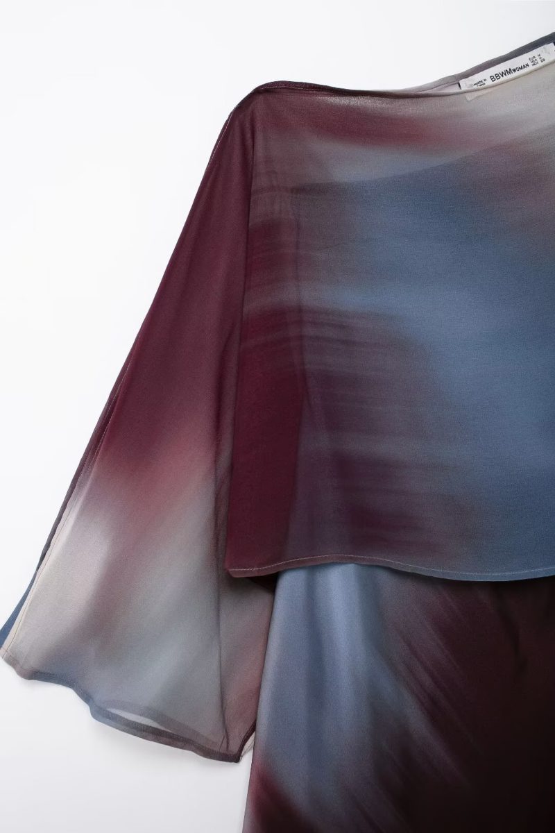 Autumn Silk Satin Printed Maxi Dress Women - Image 3