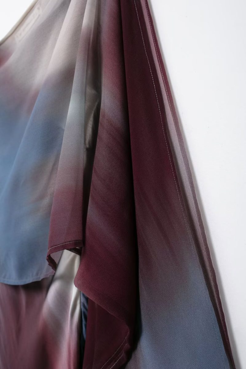 Autumn Silk Satin Printed Maxi Dress Women - Image 4