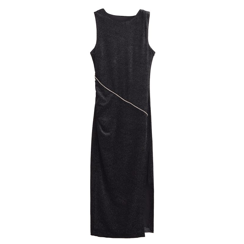 Elegant Slim Shiny Velvet Sleeveless Dress