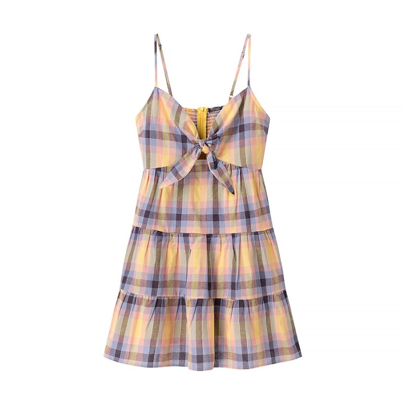 Women’s Plaid Sling Dress – Casual & Chic - Image 3
