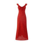 Elegant V-Neck Red Floral Printed Maxi Dress – Spring Vacation Style