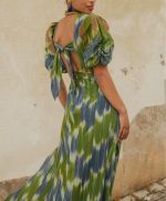 Graceful Printed Short Sleeve Spring Dress