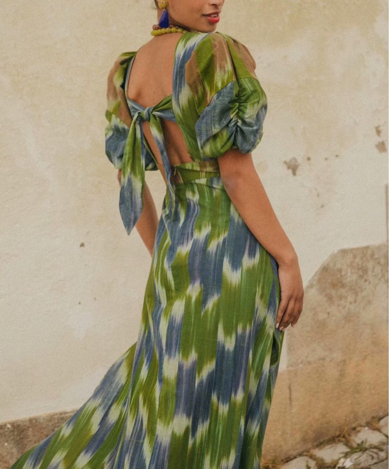 Graceful Printed Short Sleeve Spring Dress