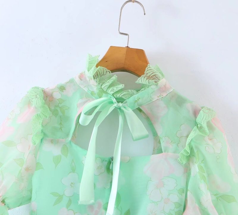 Spring Summer Lace Hollow Out Backless Princess Dress - Image 4