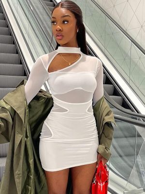 Women’s Solid Color Cutout Club Dress