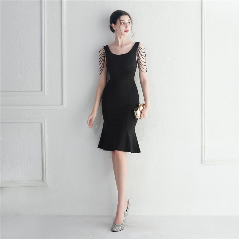 Short Beaded Bridesmaid Welcome Car Model Dress