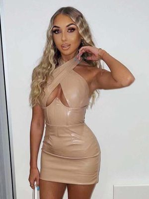 Halter Sexy Topless Slimming Sheath Dress