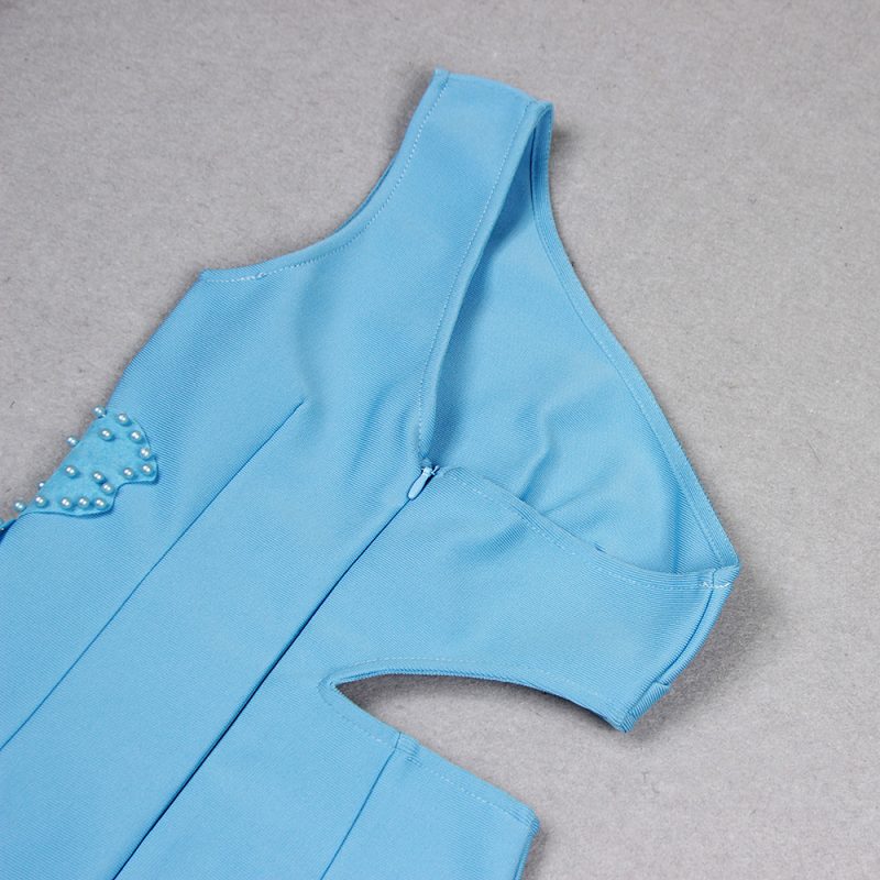 Sexy Floral Slim Fit One-Shoulder Bandage Dress - Image 3
