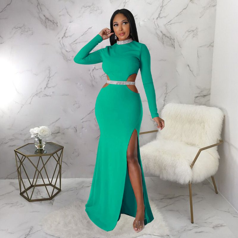 Autumn Sexy Open Waist Split Dress - Image 2