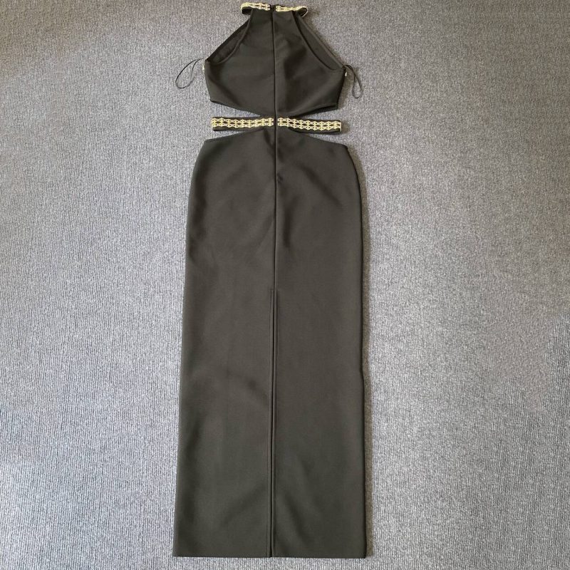 Sexy Cutout Rhinestone Bandage One-Piece Dress - Image 4
