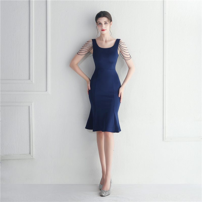 Short Beaded Bridesmaid Welcome Car Model Dress - Image 2
