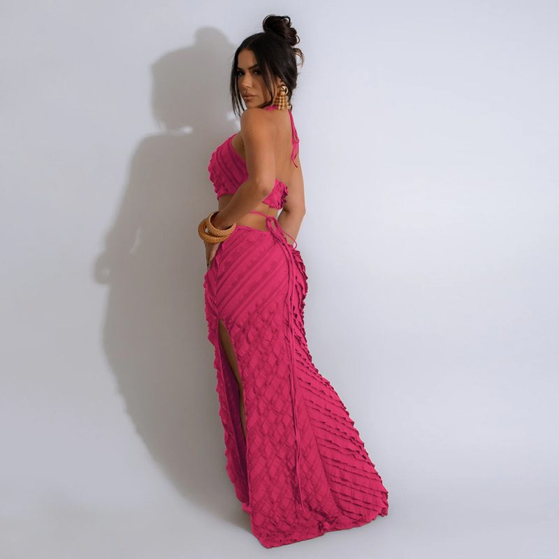 Sexy Halter Lace-Up Hollow-Out Slim Fit Dress - Image 2