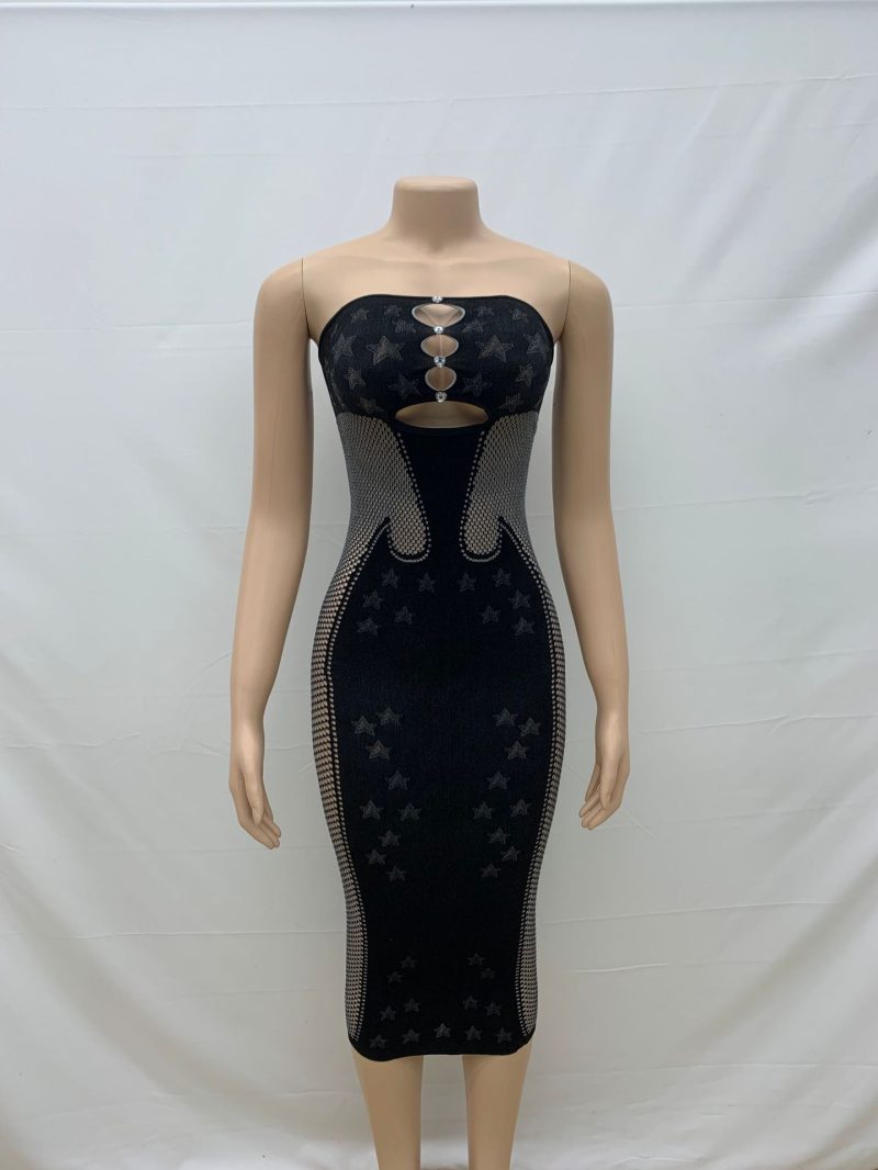 Sexy Backless Slim Fit Knitted Tube Dress - Image 4